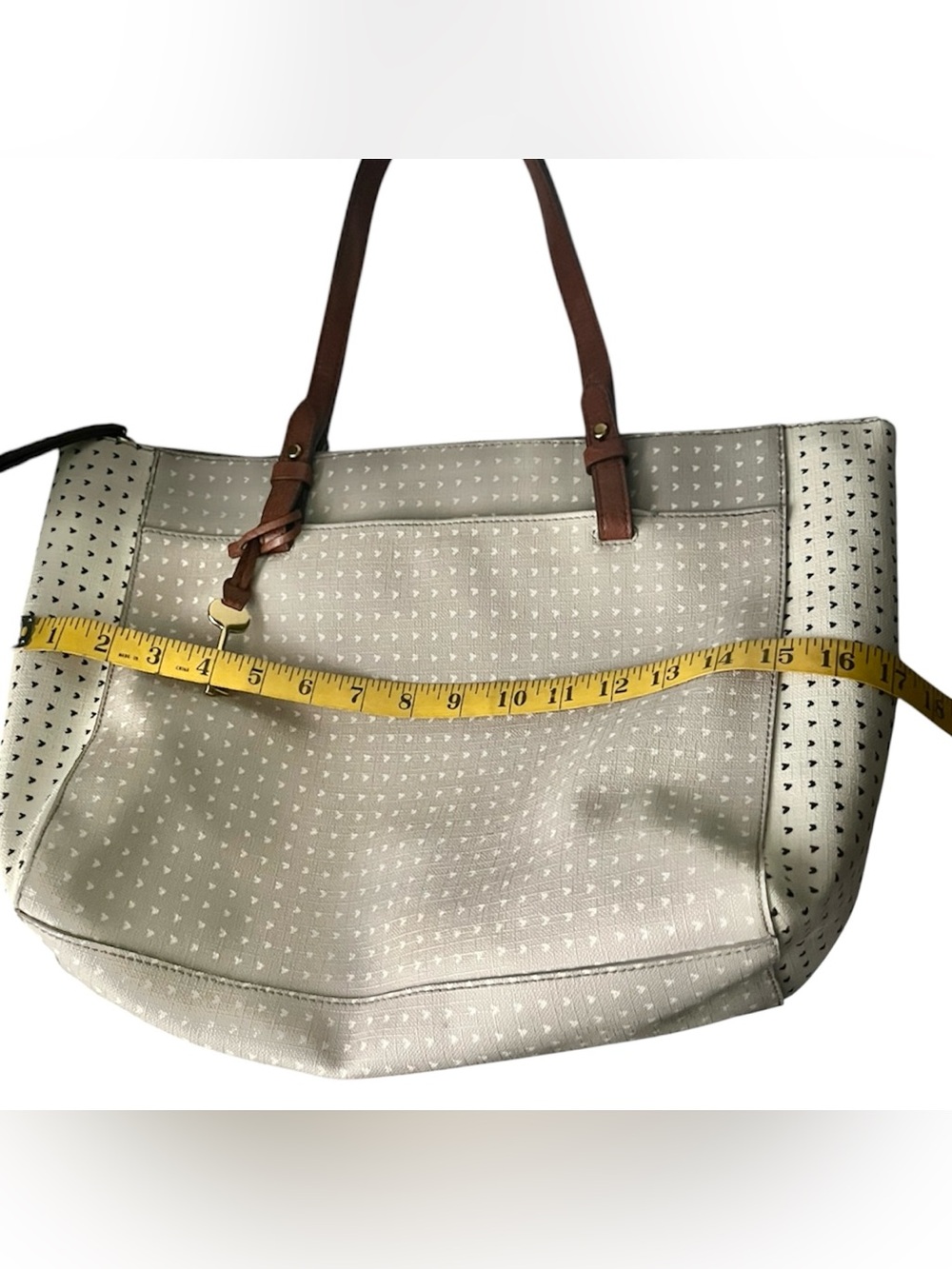 Fossil Rachel Tote Purse Women’s Faux Leather Handbag Large Shoulder Bag - Picture 5 of 11